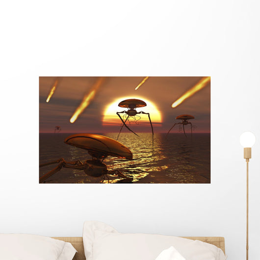 Martian Vehicles and War Sunset Wall Decal