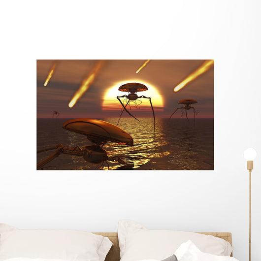 Martian Vehicles and War Sunset Wall Decal