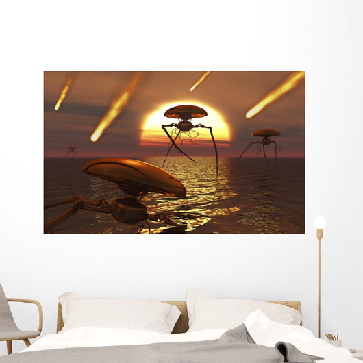 Martian Vehicles and War Sunset Wall Decal
