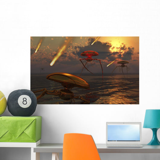 Martian Vehicles and War Wall Decal