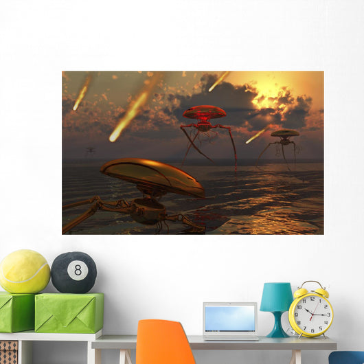 Martian Vehicles and War Wall Decal