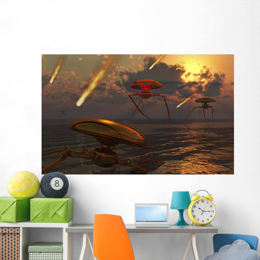 Martian Vehicles and War Wall Decal