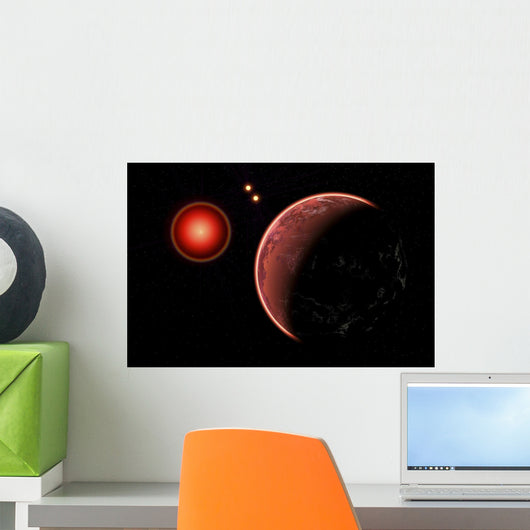Proxima B Planet Orbiting Space Wall Decal