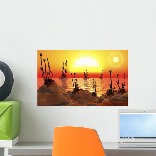 Proxima B Planet Orbiting Plants Wall Decal