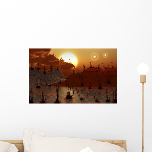 Proxima B Planet Orbiting Landscape Wall Decal