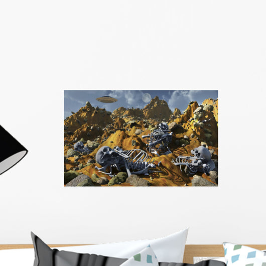 Dead Humanoid Remains Lying Wall Decal