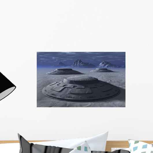 Giant Alien Flying Saucers Wall Decal