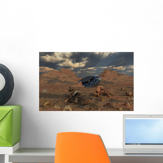 Dead Humanoid Remains Lying Evening Wall Decal