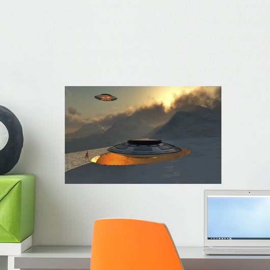 Alien Activity Antarctic Site Evening Wall Decal