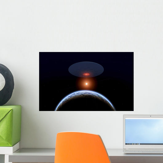 Flying Saucer above Its Wall Decal
