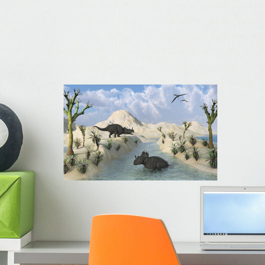 Centrosaurus Dinosaurs Relaxing Cretaceous Wall Decal
