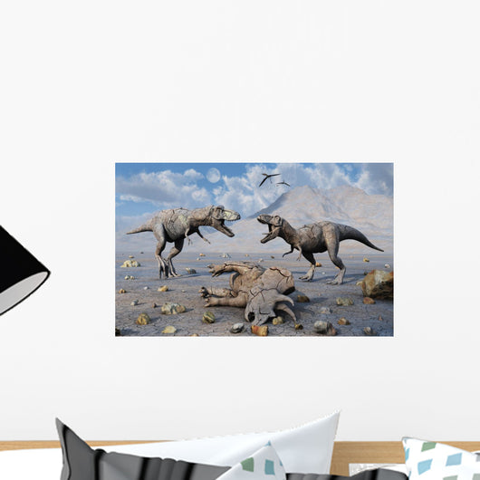 Petrified Tyrannosaurus Rex and Wall Decal