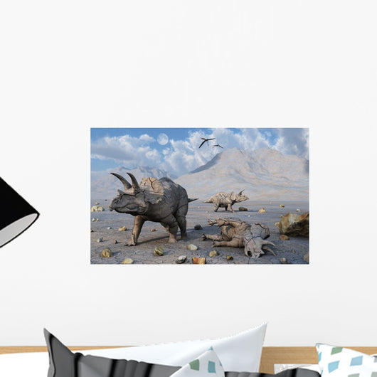 Petrified Triceratops Dinosaurs from Wall Decal