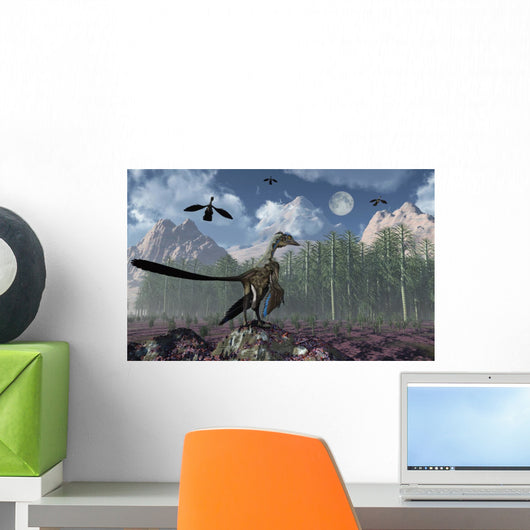 Archaeopteryx Standing Edge Forest Wall Decal