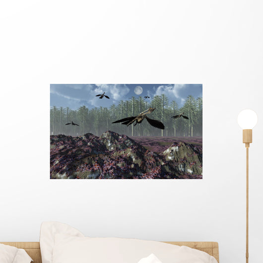 Flock Archaeopteryx Flying above Wall Decal