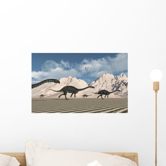 Herd Massospondylus Dinosaurs Crossing Wall Decal