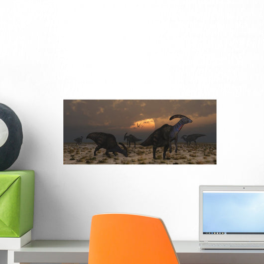 Herd Parasaurolophus Dinosaurs Dawn Wall Decal