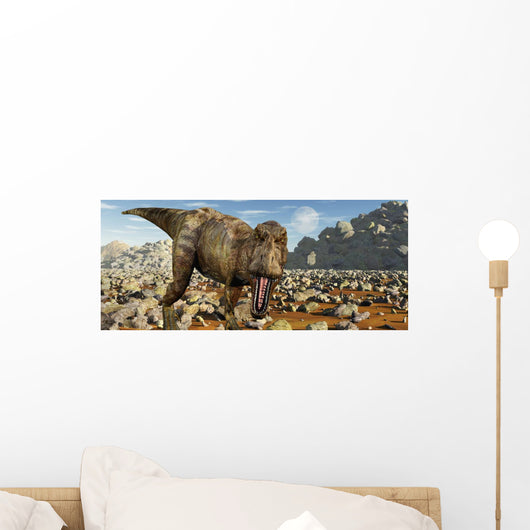 Confrontation with Carnivorous Tyrannosaurus Desert Wall Decal