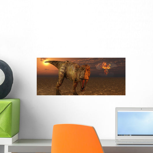 Asteroid Hitting Earth Marking Distant Wall Decal