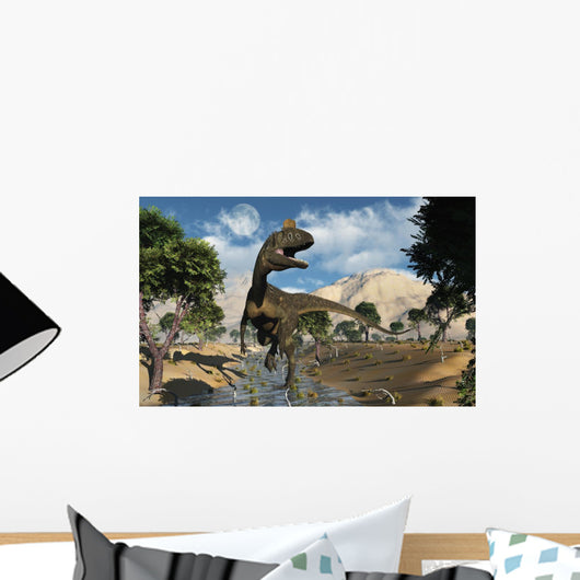 Carnivorous Cryolophosaurus Dinosaur Walking Wall Decal