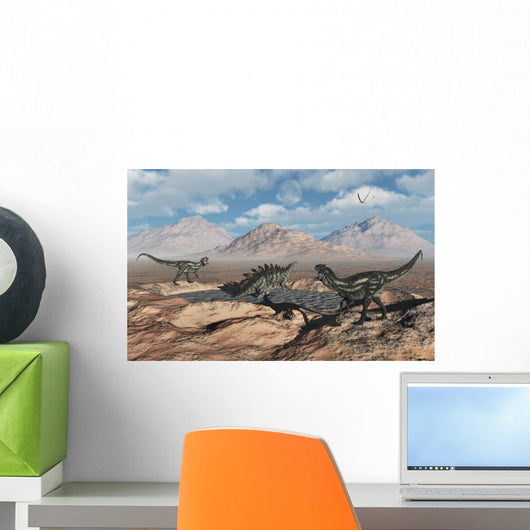 Allosaurus Dinosaurs Stalk Stegosaurus Wall Decal