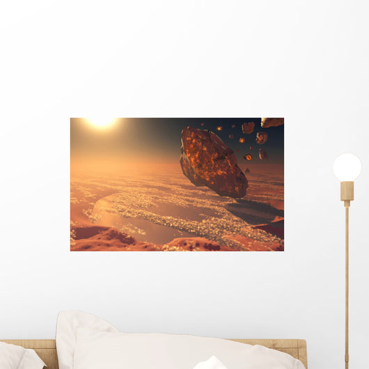 Giant Asteroid Burning up Wall Decal