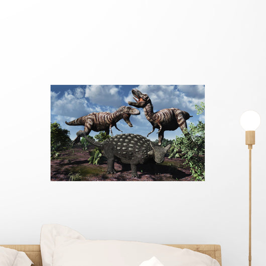 Armored Ankylosaurus Protecting Itself Wall Decal