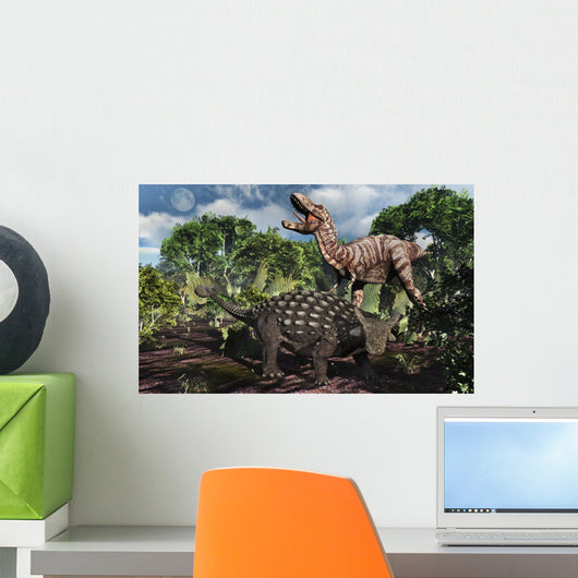 Armored Ankylosaurus Protecting Itself Jungle Wall Decal