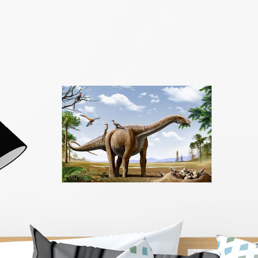 Rapetosaurus Feeding Leaves with Wall Decal