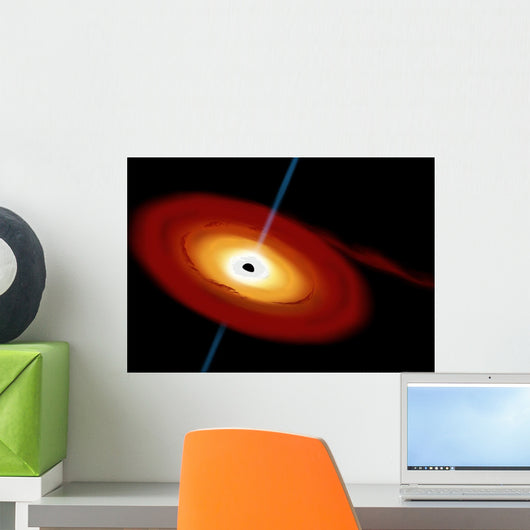 Artist's Depiction Black Hole Orange Wall Decal