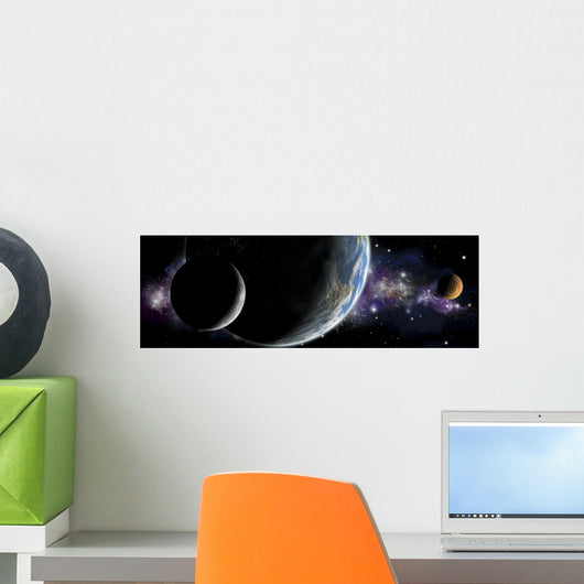 Artist's Depiction Earth-like Planet Horizontal Wall Decal