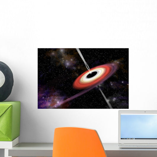 Artist's Depiction Black Hole Stars Wall Decal