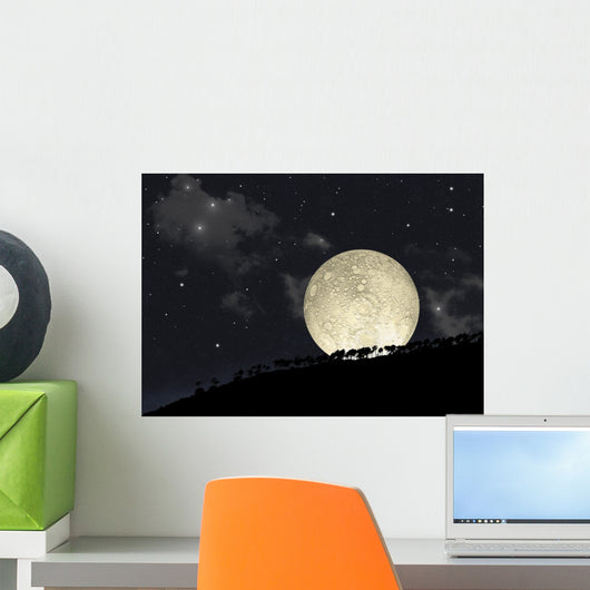 Full Moon Rising behind Wall Decal