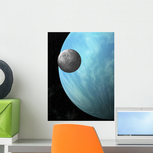Heavily Cratered Moon Orbit Wall Decal