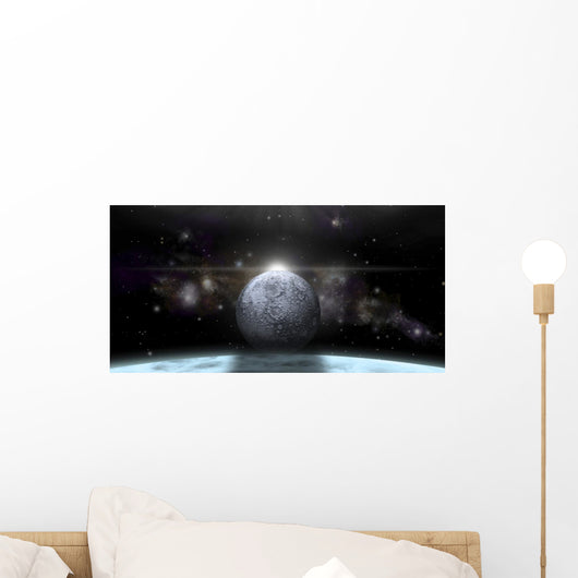 Moon Rises above Stormy Horizontal Wall Decal