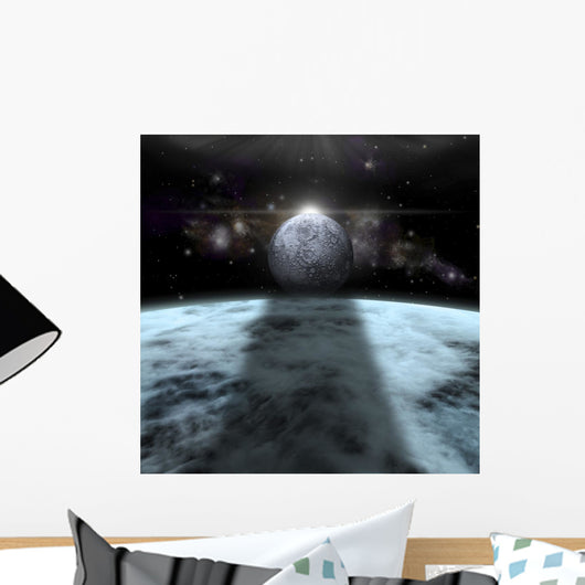 Moon Rises above Stormy Wall Decal