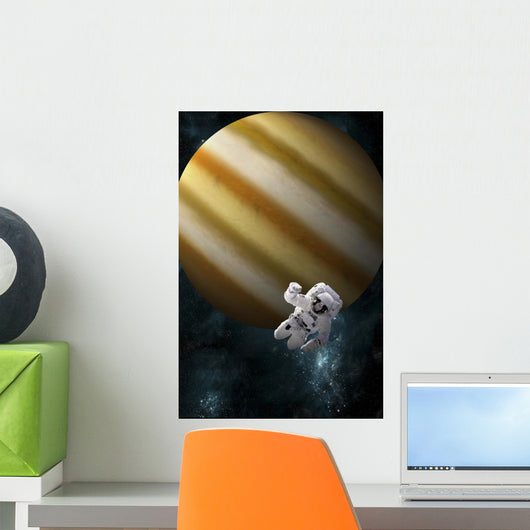 Astronaut Floating Space Front Wall Decal