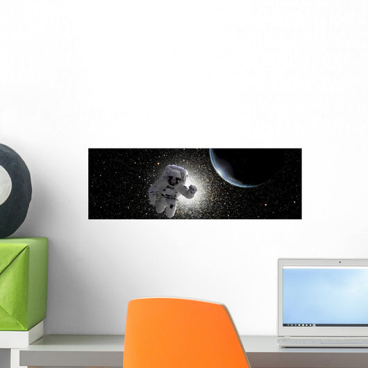 Astronaut Floating Deep Space Wall Decal