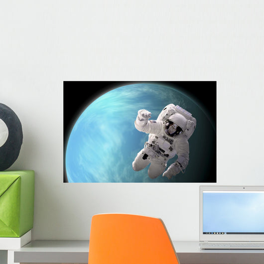 Artist's Concept Astronaut Floating Blue Planet Wall Decal