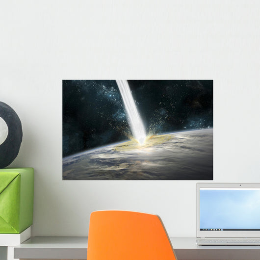 Comet Strikes Earth Horizontal Wall Decal