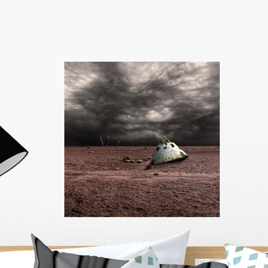 Scorched Space Capsule Storm Square Wall Decal