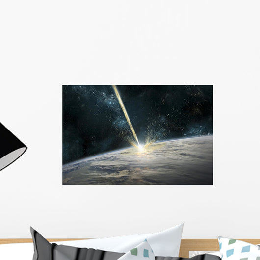 Meteor Strikes Earth Horizontal Wall Decal