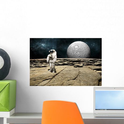 Astronaut Barren Planet Horizontal Wall Decal