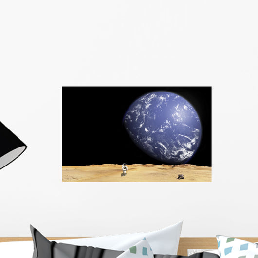 Astronaut Works with His Wall Decal