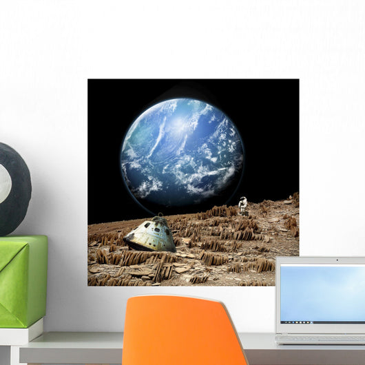 Astronaut Surveys His Situation Crag Planet Wall Decal