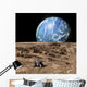 Rover Explores Rocky Barren Wall Decal