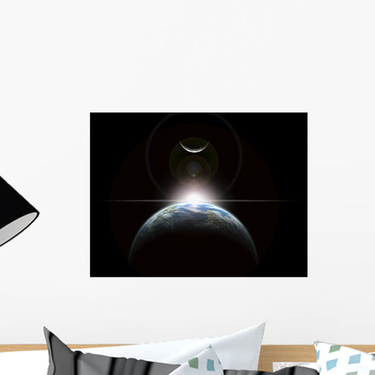 Star Rising over Earth-like Wall Decal