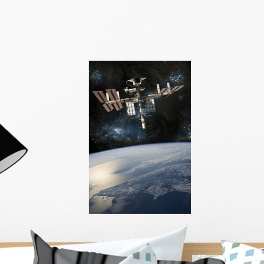 Space Shuttle Docked International Planet Wall Decal