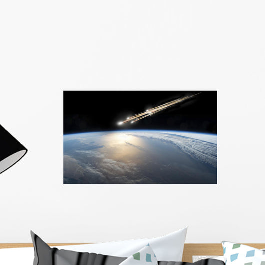 Meteor Streaks towards Collision Wide View Wall Decal