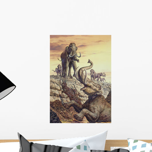 Columbian Mammoth Trapped Sinkhole Wall Decal